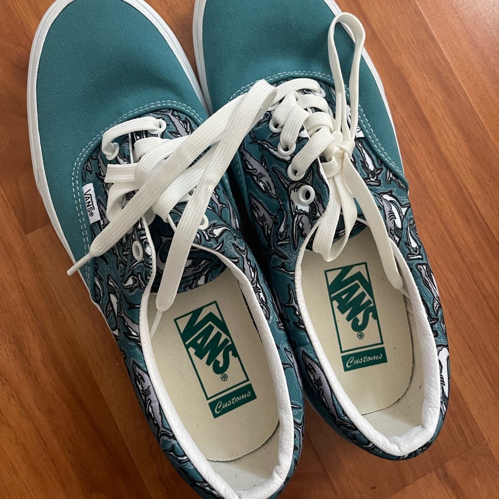 Brand new custom vans. Shark print.